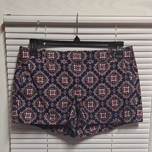 J. Crew Navy and Pink Patterned Shorts
